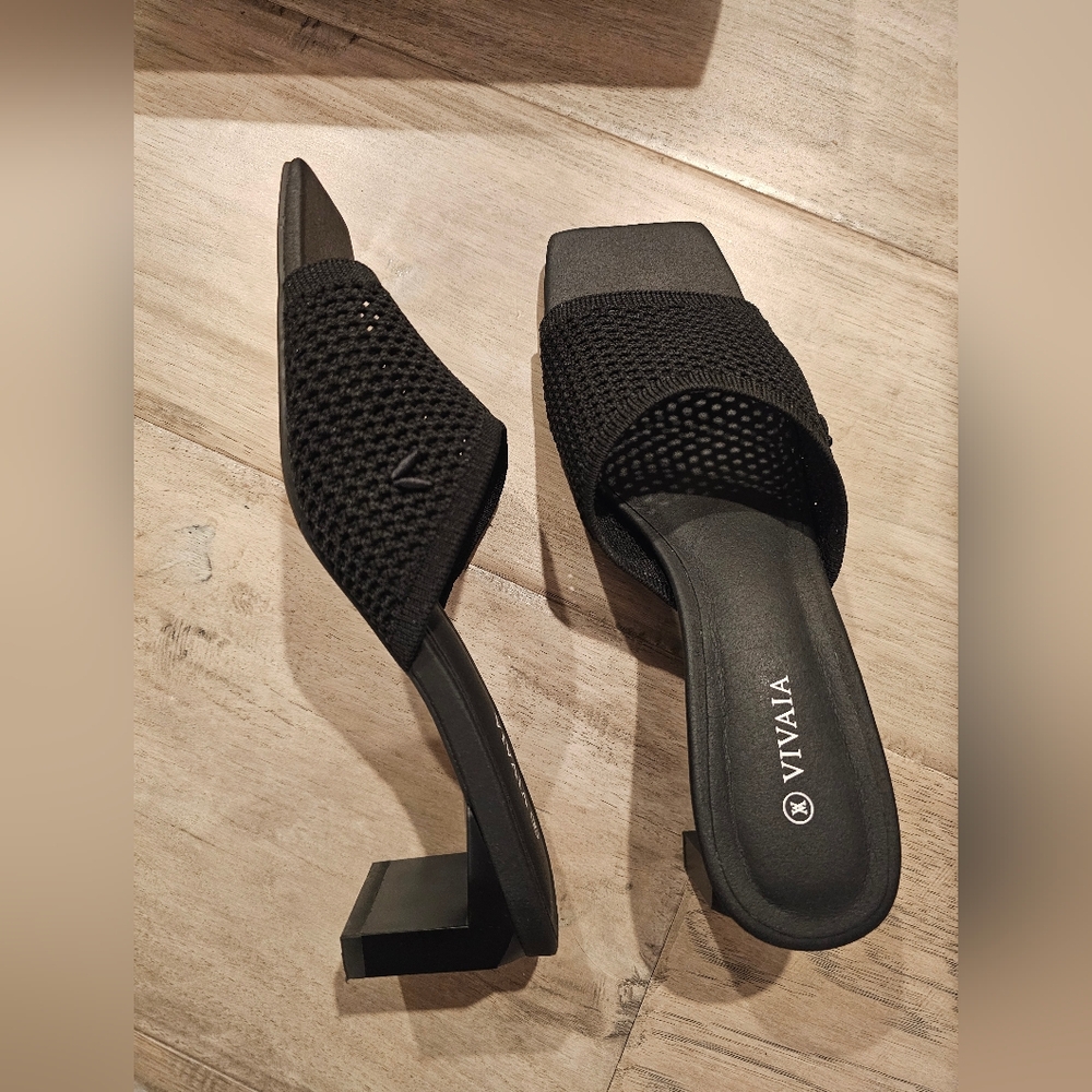 VIVAIA Juliet Black Mesh Mules EU39